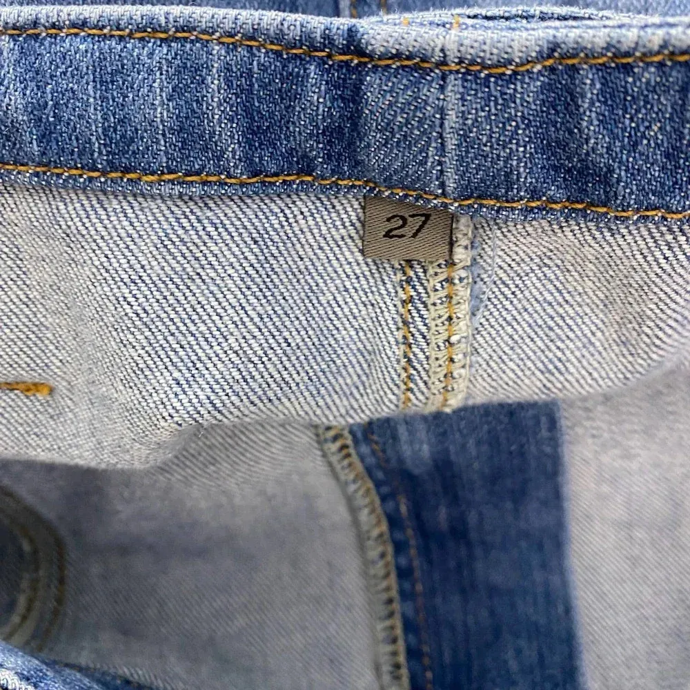 Carmar Belted Zip Front Denim Jean Mini Skirt in‎ Blue Size US 27 - Image 6