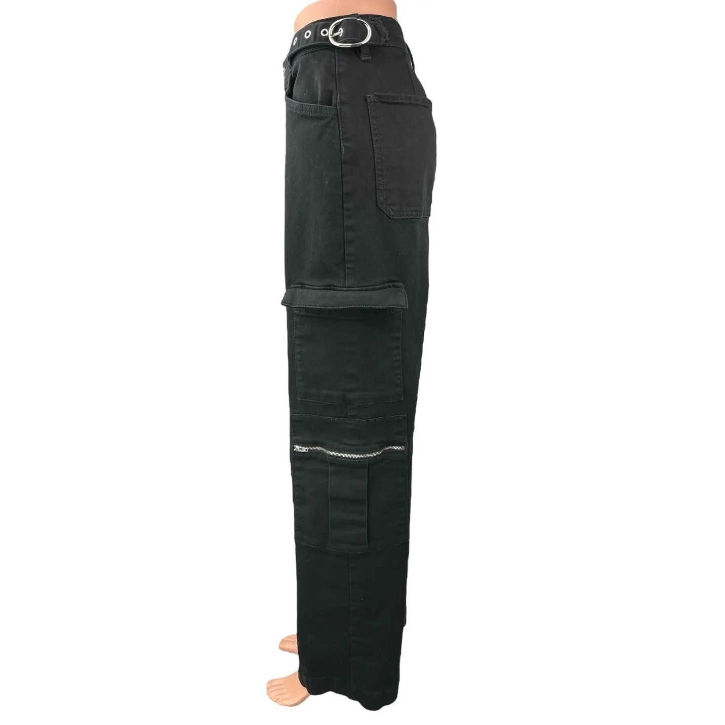 WeWoreWhat Women's Black High Rise Straight Cargo Ankle Denim Jeans Size 28 - Image 2