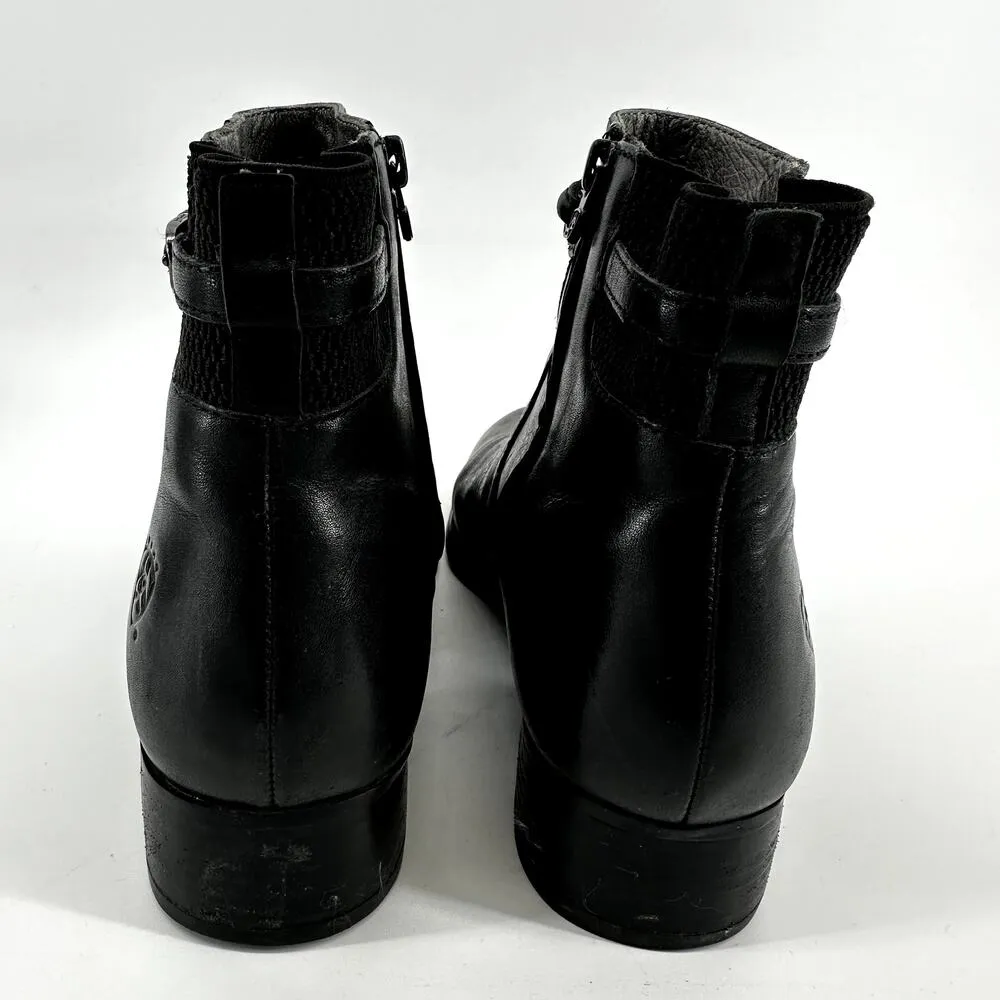 Ariat Braided Ankle Bootie Heeled Almond Toe Soft Leather Side Zip Black 8 - Image 4