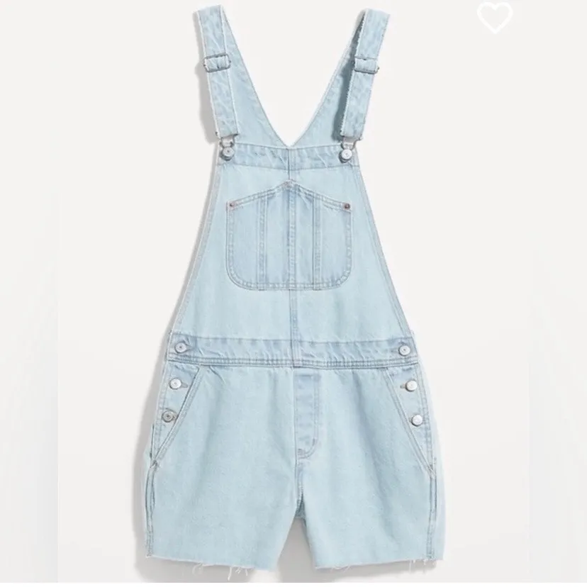 Old Navy Light Blue Raw Hem Shortalls Sz.S NWT - Image 4