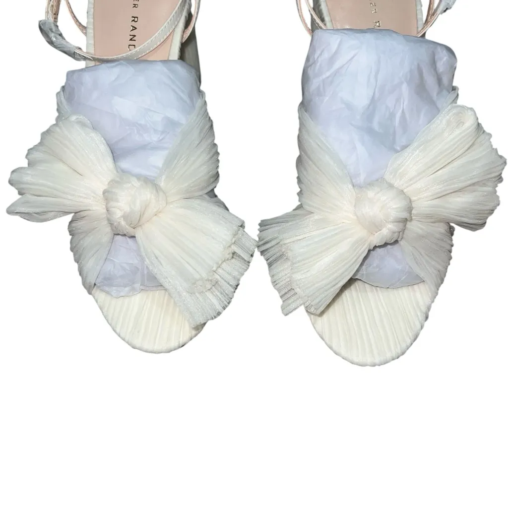 NEW NIB Loeffler Randall Camellia Pearl Pleated Bow Heels - Image 6