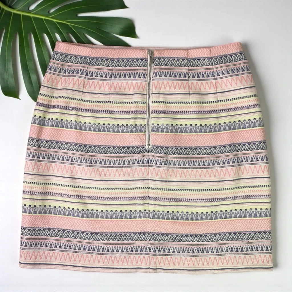 LOFT Woven Jacquard Pastel Structured Skirt - Image 5