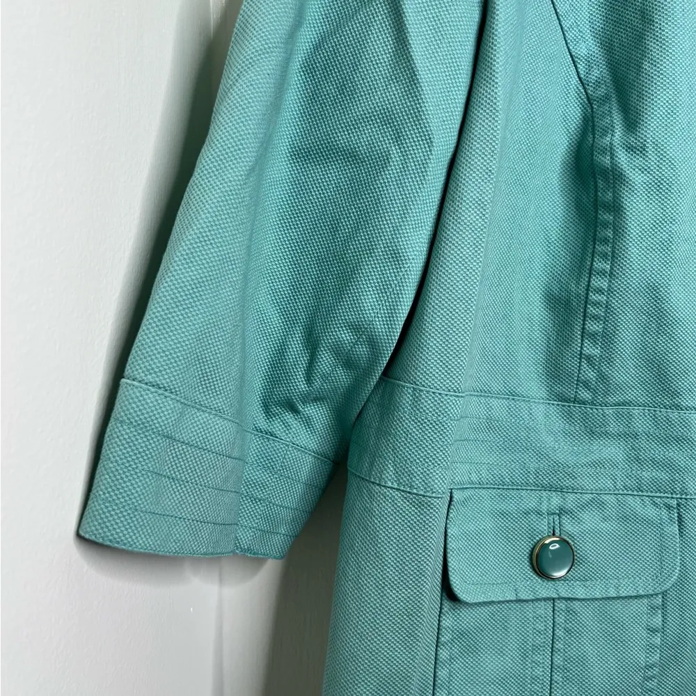 East 5th Woman Button Front  Blazer Jacket Size 2X Blue Green Color? 3/4 sleeves - Image 5