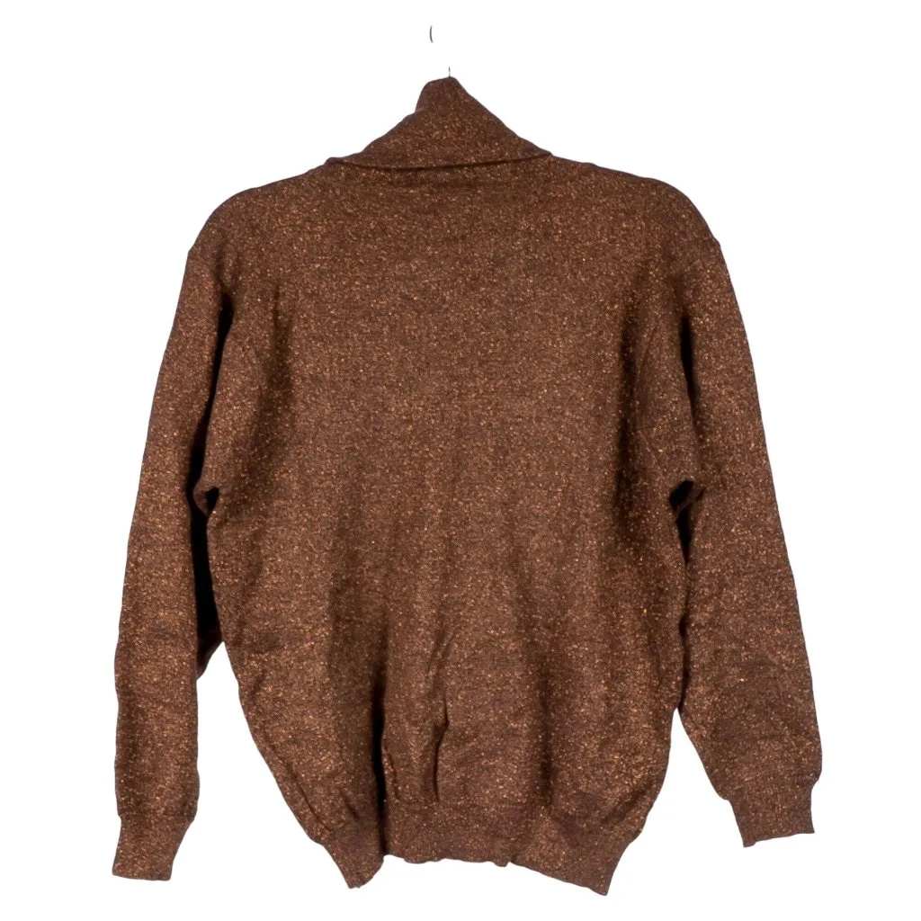 Renee Tener Jeanne Pierre VTG Sweatshirt M Turtleneck Brown Metallic Lambswool - Image 5