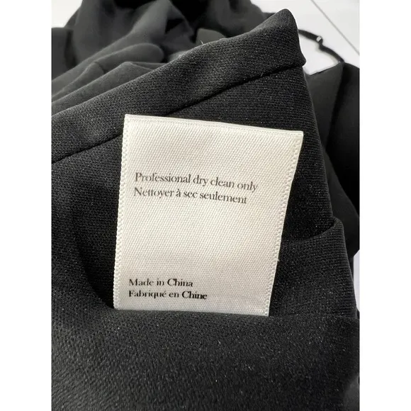 Marchesa Notte Chantilly Lace Trimmed Crepe Gown Black 12 Formal Elegant Evening - Image 10