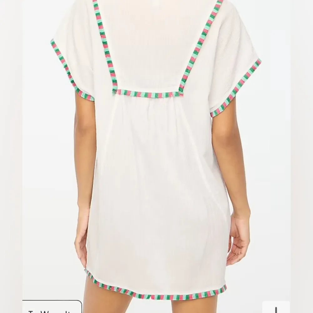 women white tassel and fringe beach tunic coverup. - Image 2
