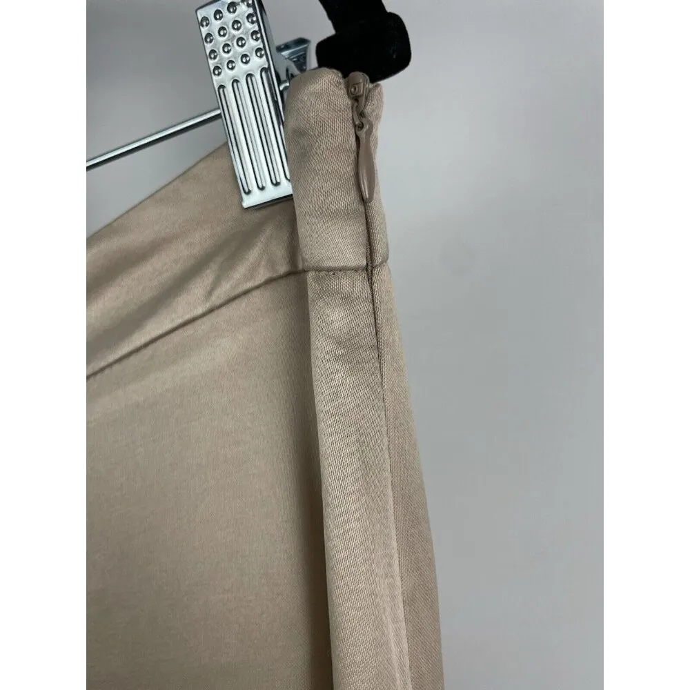 Zara Woman SS23 Tan Satin Effect Blend Drape Pareo Wide Leg Pants Ecru‎ Size L - Image 6