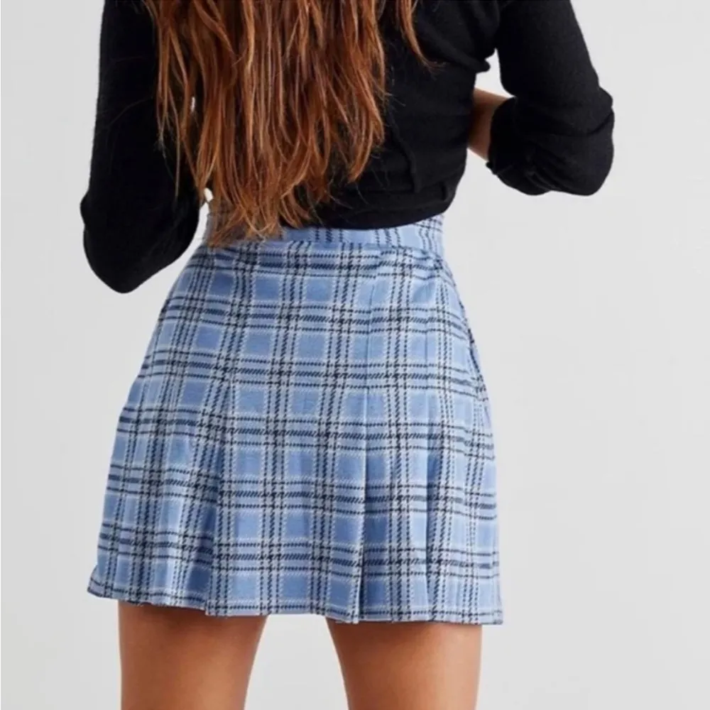 NWT Free People Honey Pleated mini skirt ocean blue - Image 2