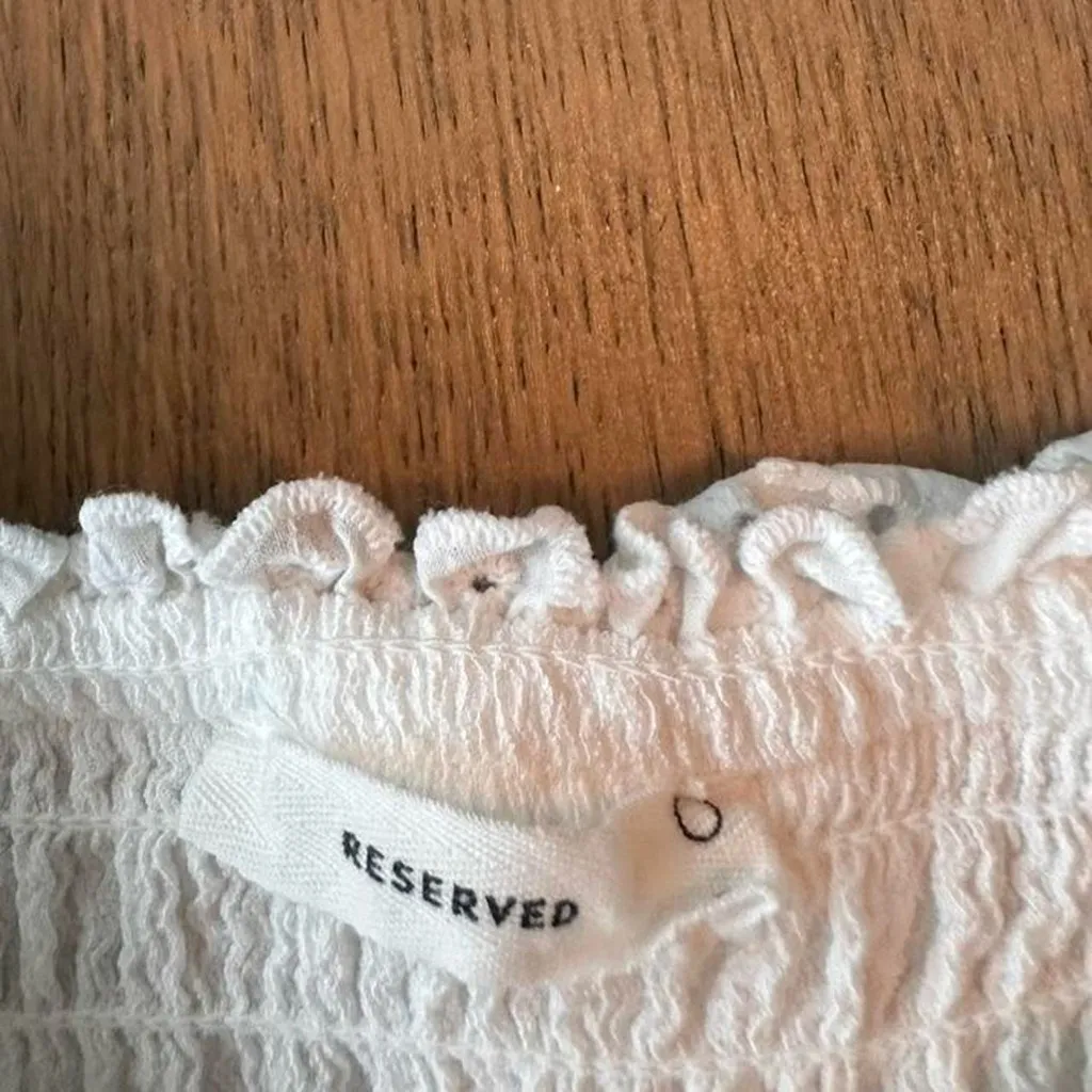 Reserved Broderie Anglaise Top with Ruffle - Image 3