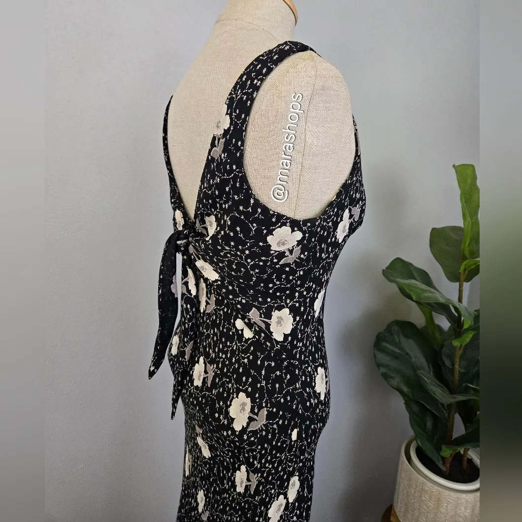 Vintage 90's Y2K Harlow Floral Print Black Maxi Slip On Dress Size undefined - Image 6