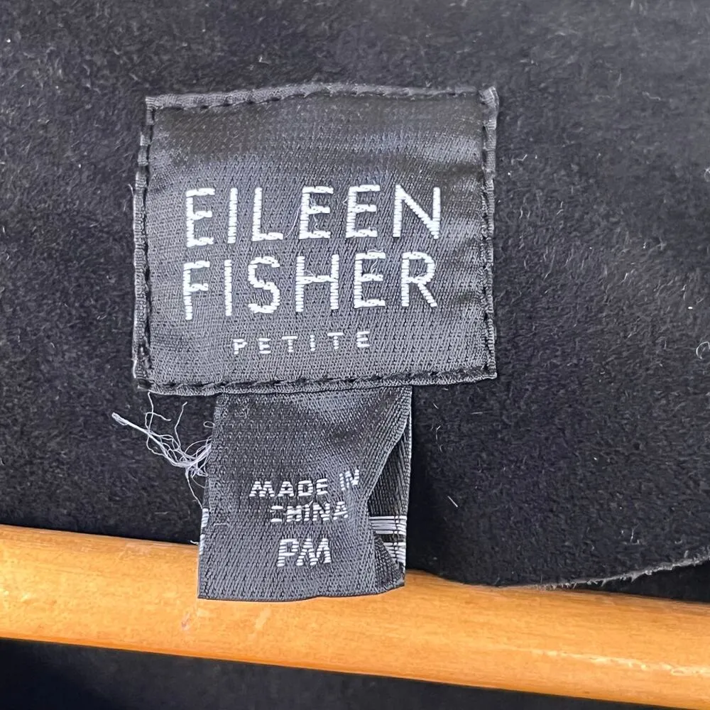 Eileen Fisher Women's Black 100% Goat Suede Jacket Size PM - Image 7