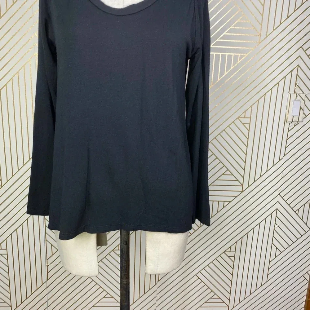 LNA Black Modal Long Sleeve Jersey Scoop‎ Neck T-Shirt Size US XS - Image 4