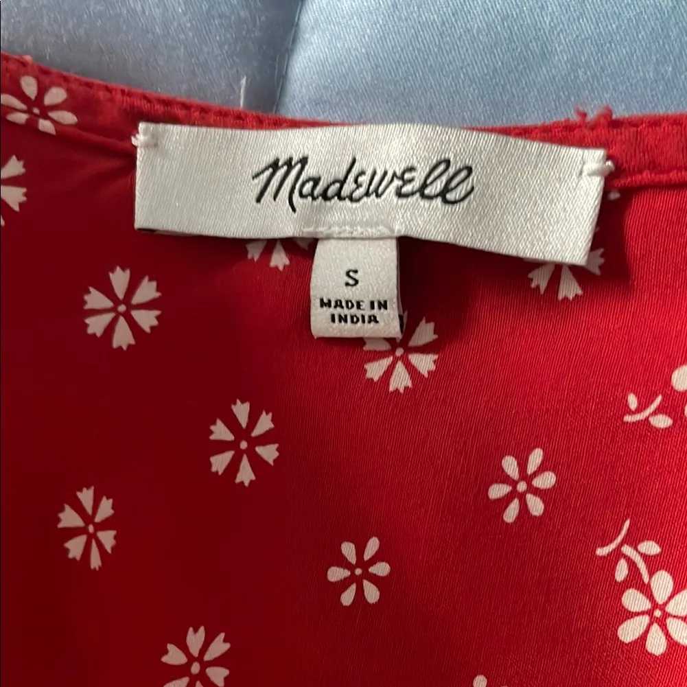 Madewell Red Floral Mini Dress - Image 3