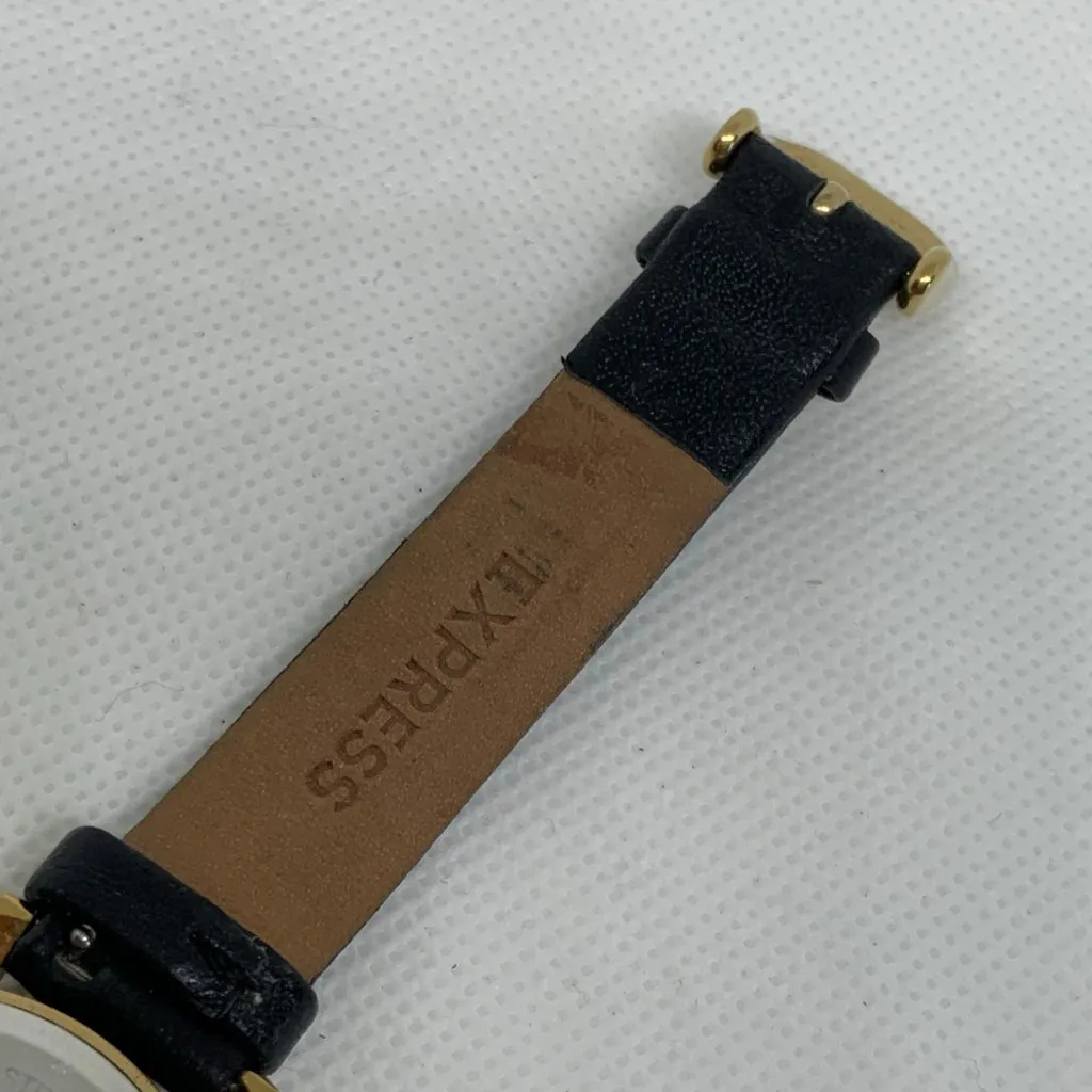 Express women gold tone watch rhinestones 31mm round case quartz analog running - Image 6