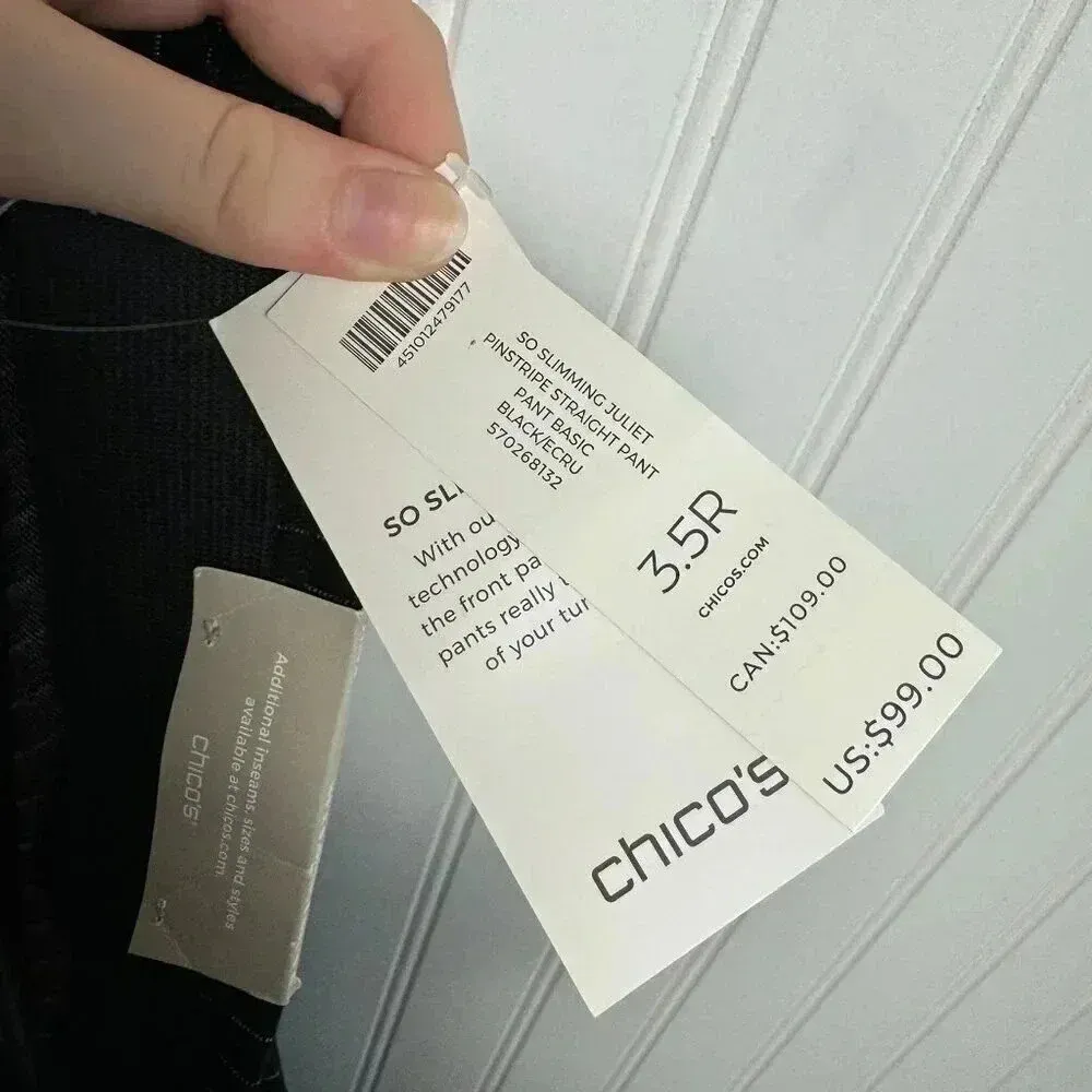 NWT Chico's So Slimming Juliet pinstripe straight leg pants size 18R R8 - Image 10