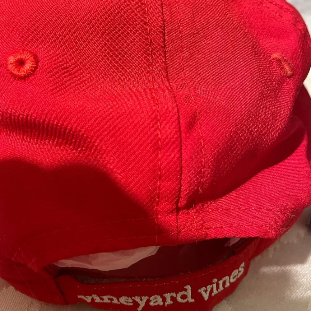 Vineyard Vines  Red Cap with Flag Embroidery - Image 2