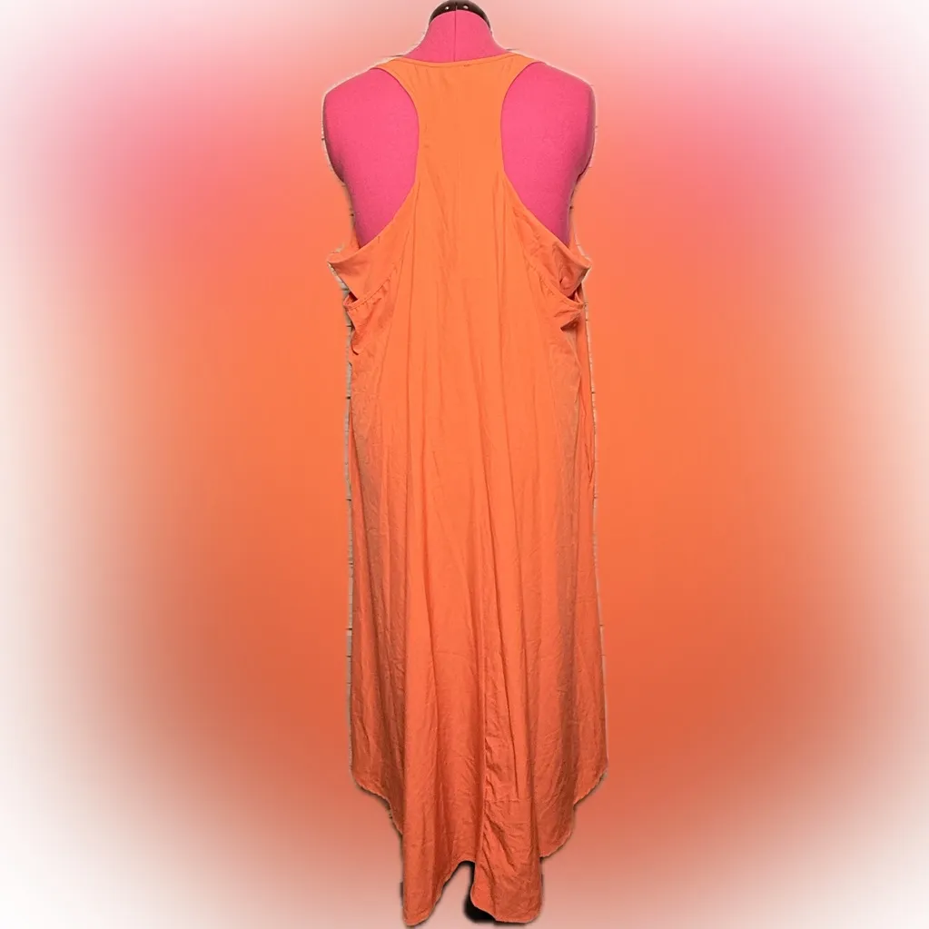 Flowy Coral Sleeveless Dress - Image 2