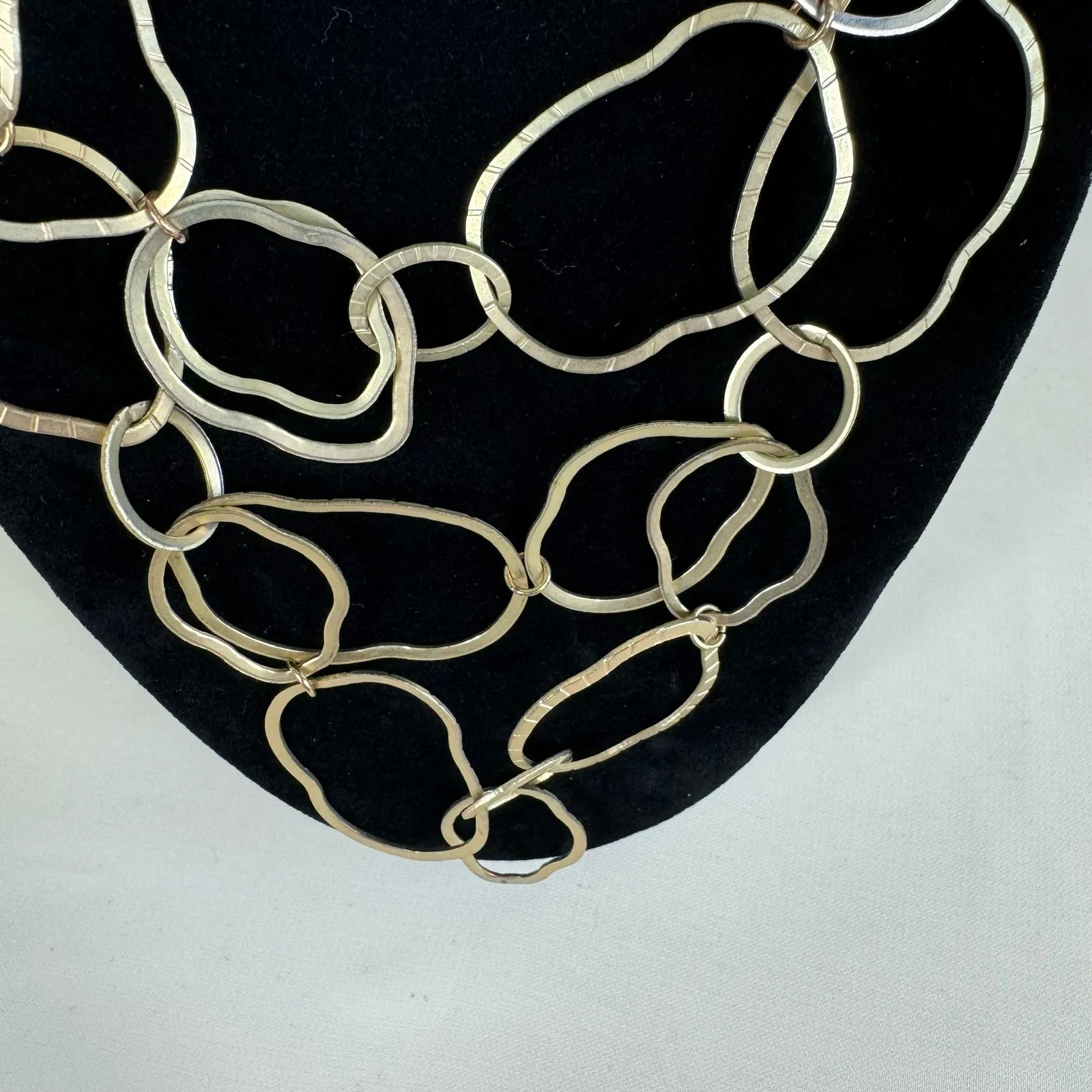 Coldwater‎ Creek Multi Layer Gold Tone Chain Link Evening Formal Wear Necklace - Image 2