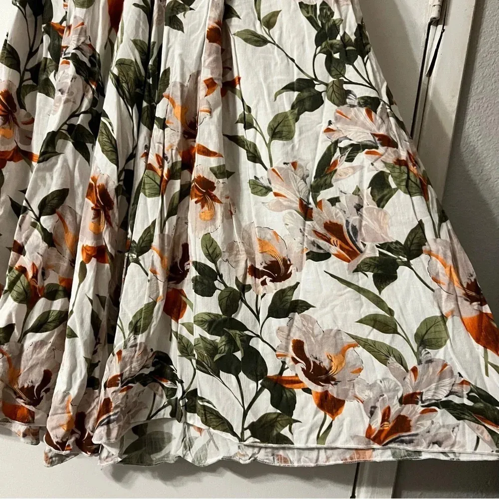 Coco Cabana Cabaña Floral Wide Leg Palazzo Cropped Pants Pull On Vacation Resort - Image 2