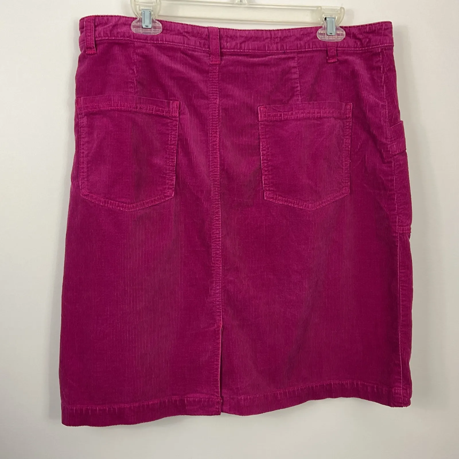Pilcro Anthropologie Magenta Corduroy Button Front Pencil Skirt Womens Size 14 - Image 2