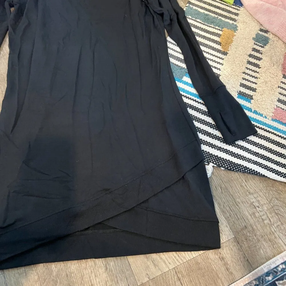 Athleta Black Criss Cross Sweater Dress With Thumb Holes, Wonen’s Size XS - Image 5