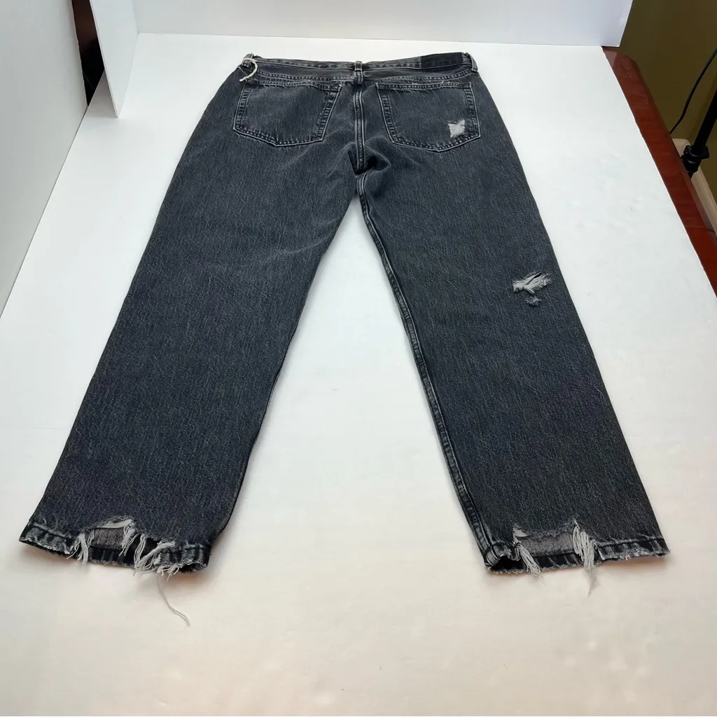 Etica‎ Rhea Mid Rise Straight Distressed Faded Black Denim Jean Womens Size 29 - Image 13