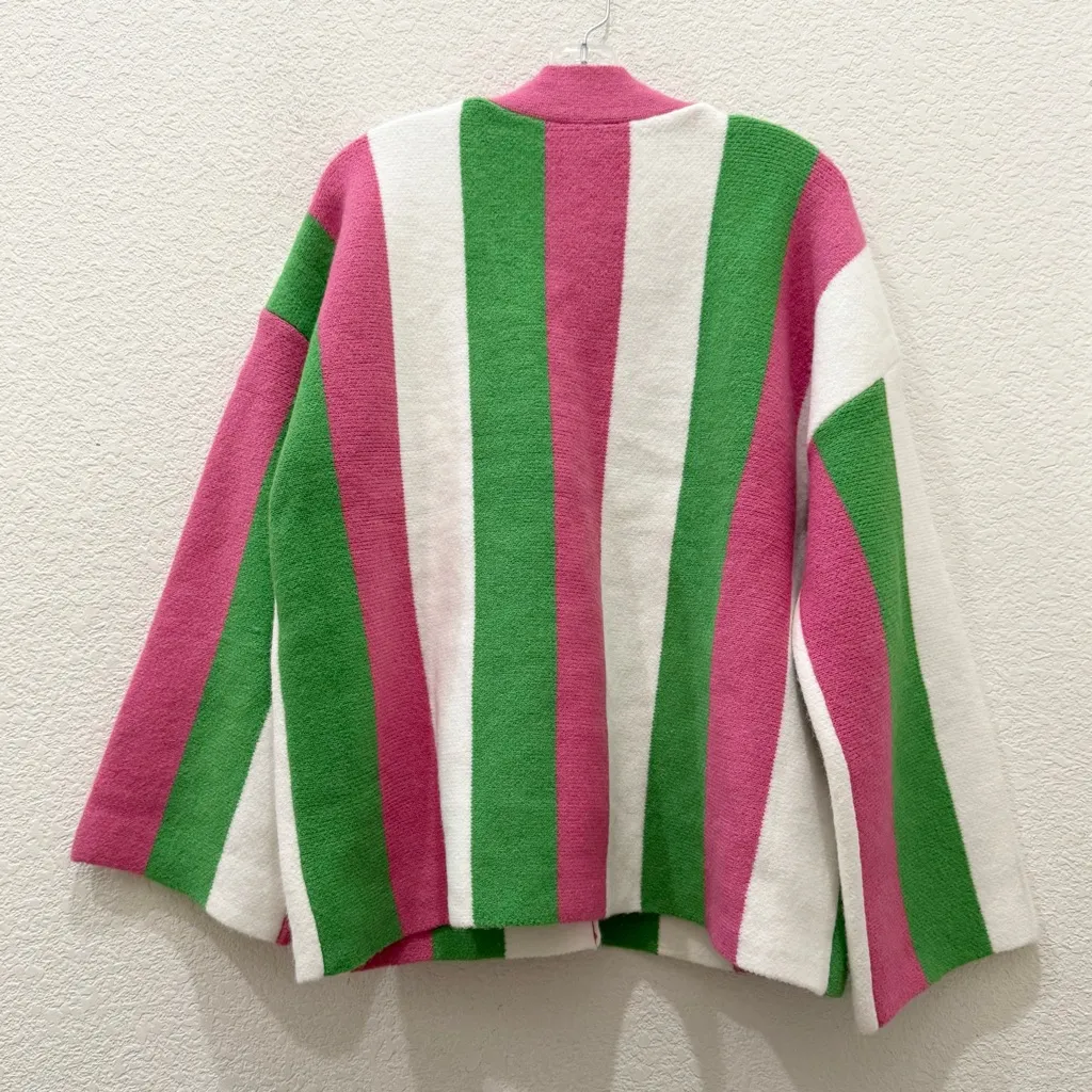 Green Pink & White Stripes Color - Image 4