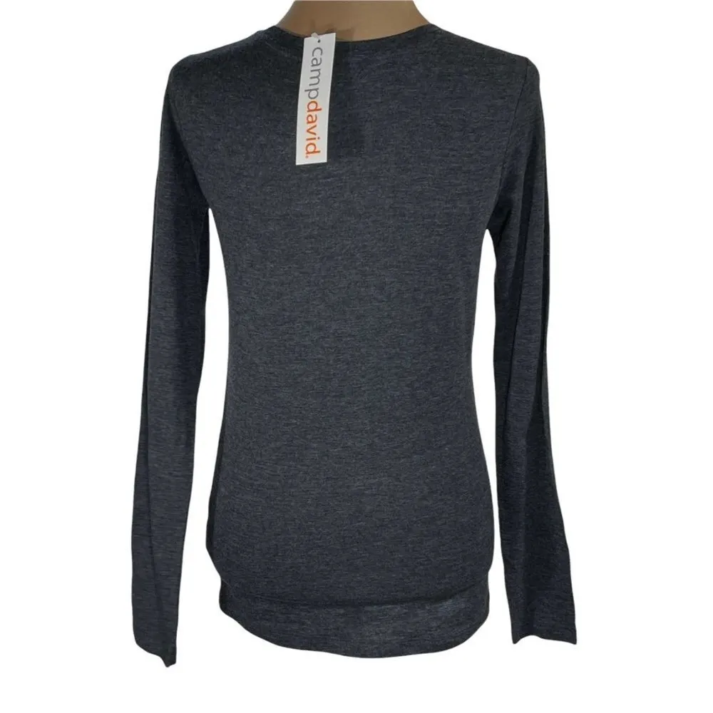 NWT Camp David Women's Mizzou Tigers Long sleeve crewneck T-Shirt Grey Gold Size - Image 3