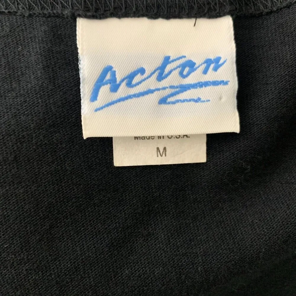 Vintage 90s Hawaiian Maxi T Shirt Dress M Black Floral Painted Short Sleeves Size M - Image 6