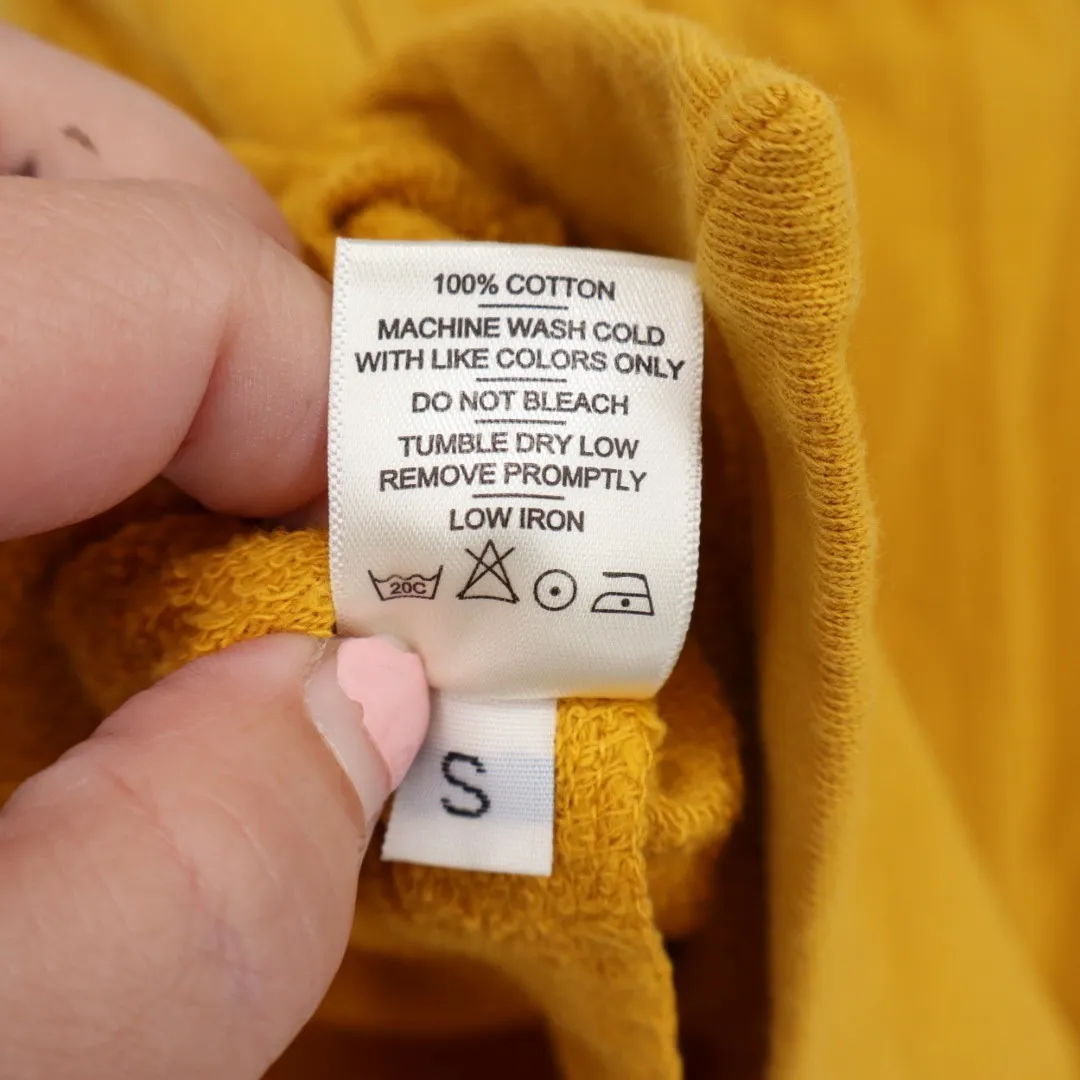 American Giant Women's Side Slit French Terry Short Size S Made in USA Yellow - Image 4