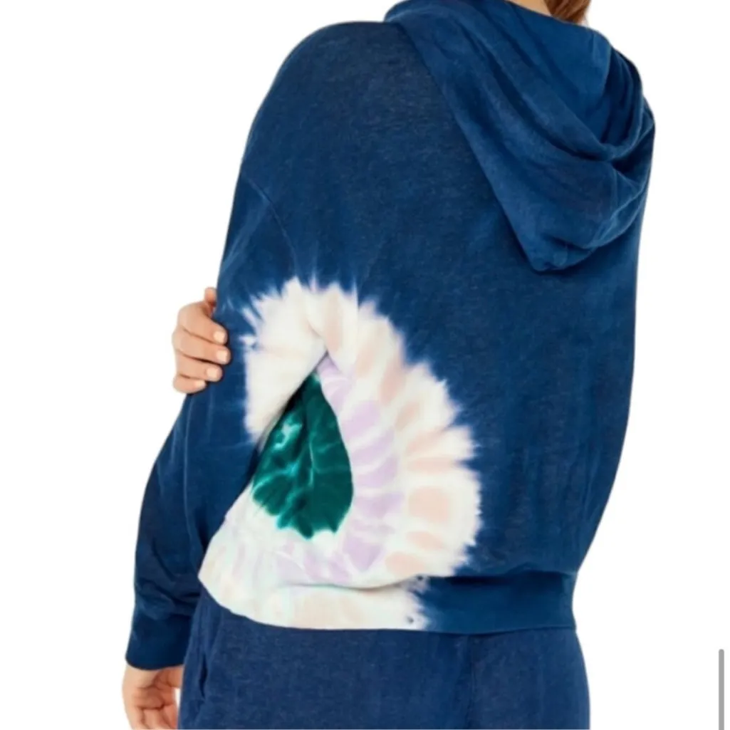 Wildfox French Terrycloth Navy Tie-Dye Hoodie & Jogger Set - Image 14