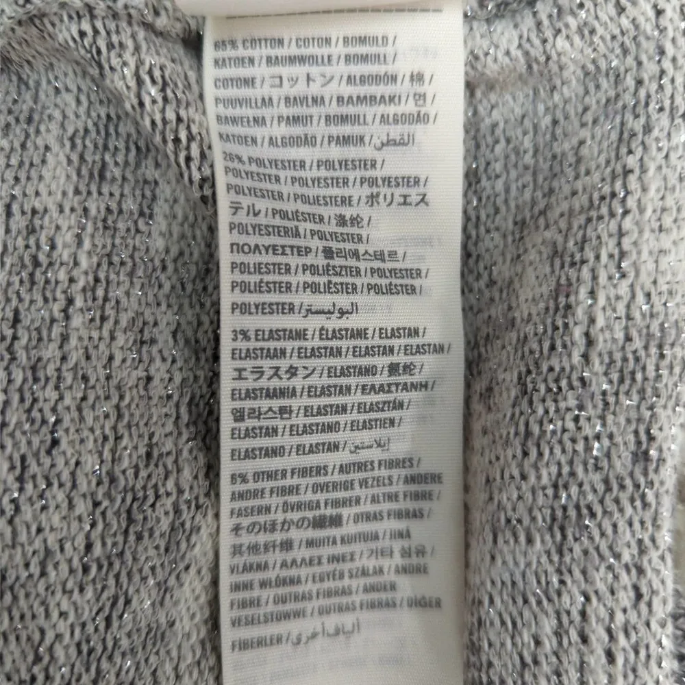 Abercrombie & Fitch Lace Crochet Gray Knit Metallic Sweater‎ | XS - Image 6