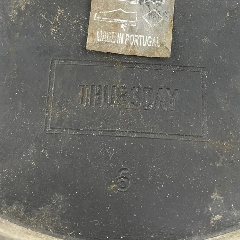 Thursday Women's Black Leather Lace Up Side Zip Chelsea Ankle Combat Boots Sz 6 - Image 5