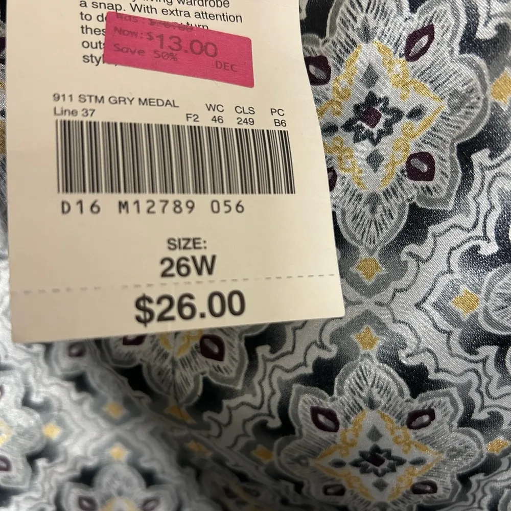 Laura Scott Gray Boxy Blouse with Elegant Pattern-Vintage Sears w/tags-gorgeous - Image 6