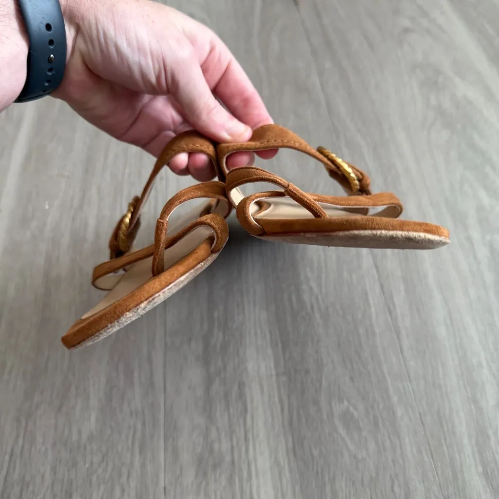 Veronica Beard Salva 3 Sandals 7M Color Tan Brown - Image 4