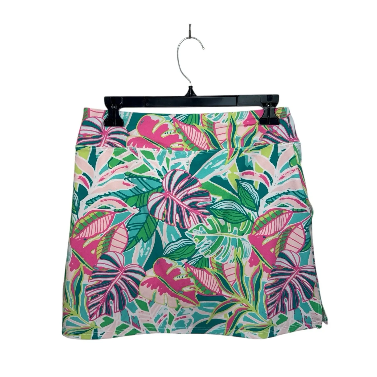 Sigrid Olsen Sport Skirt Size S Pink Green Monstera Tropical Golf Tennis Skirt - Image 4