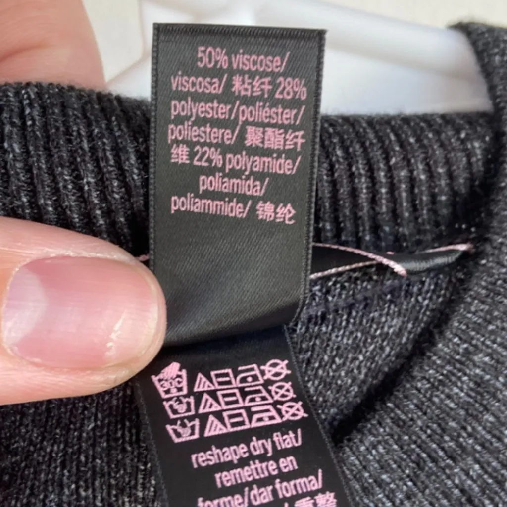 Victoria's Secret Dark Gray Corset Back Mock Neck Sleeveless Crop Top - Image 6