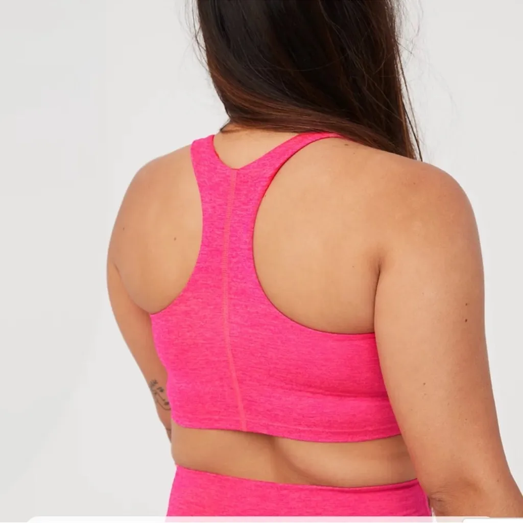 OFFLINE By Aerie The Hugger High-Neck Longline Sports Bra in Pink Size Medium - Image 2