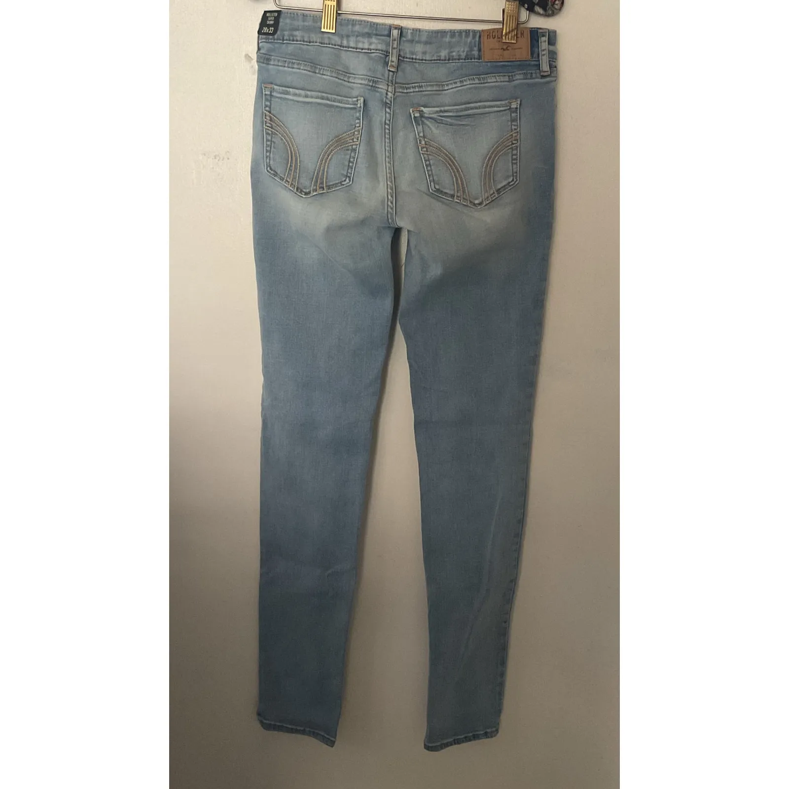Hollister Women’s Super Skinny Jeans Size 28x33 Light Wash Stretch Denim NWT - Image 8