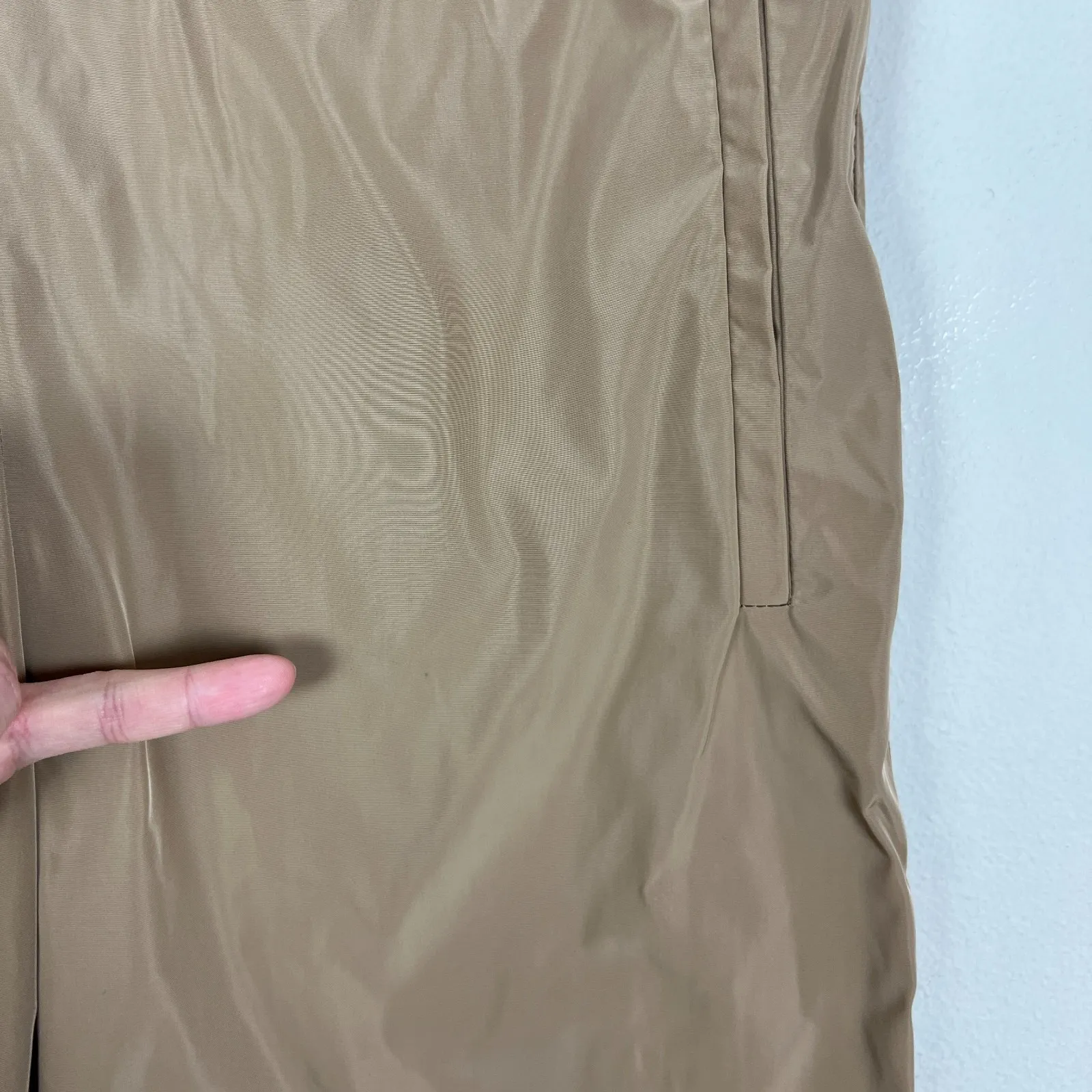 Ottod`Ame 36 IT Pants Womens XXS Tan Tapered Leg Pull On Sheen Ankle Crop Pocket Brown - Image 4