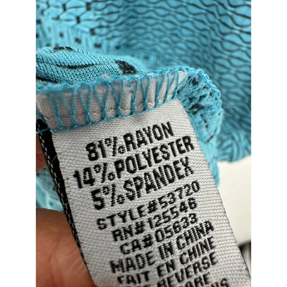 Habitat Tank Top Women Large Teal Polka Dot Textured Sleeveless Artsy Babydoll - Image 7