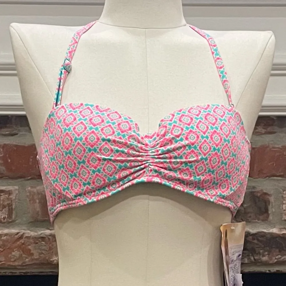 patterned pink bikini top / 32B / New with tags - Image 3