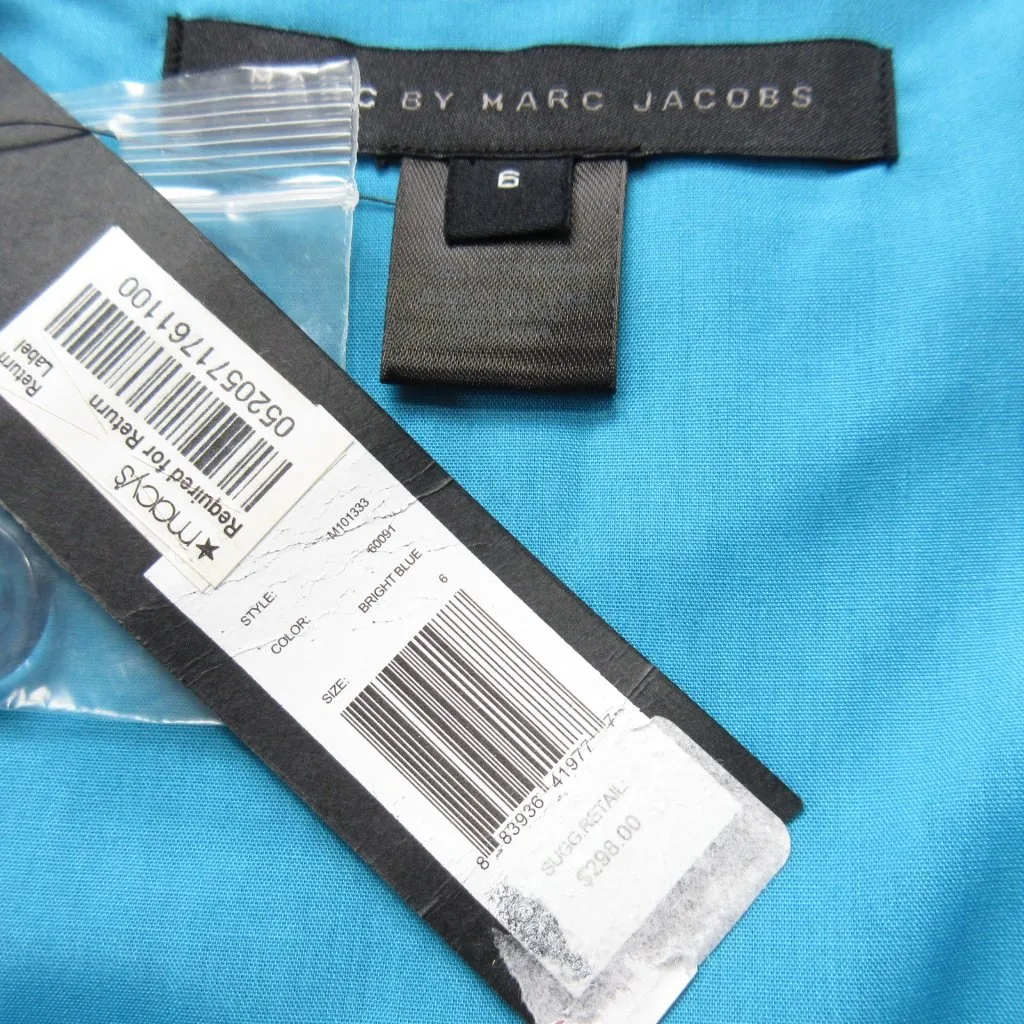 NWT Marc by Marc Jacobs Subtle Plaid in Bright Blue Cotton Shirt Dress 6 - Image 6