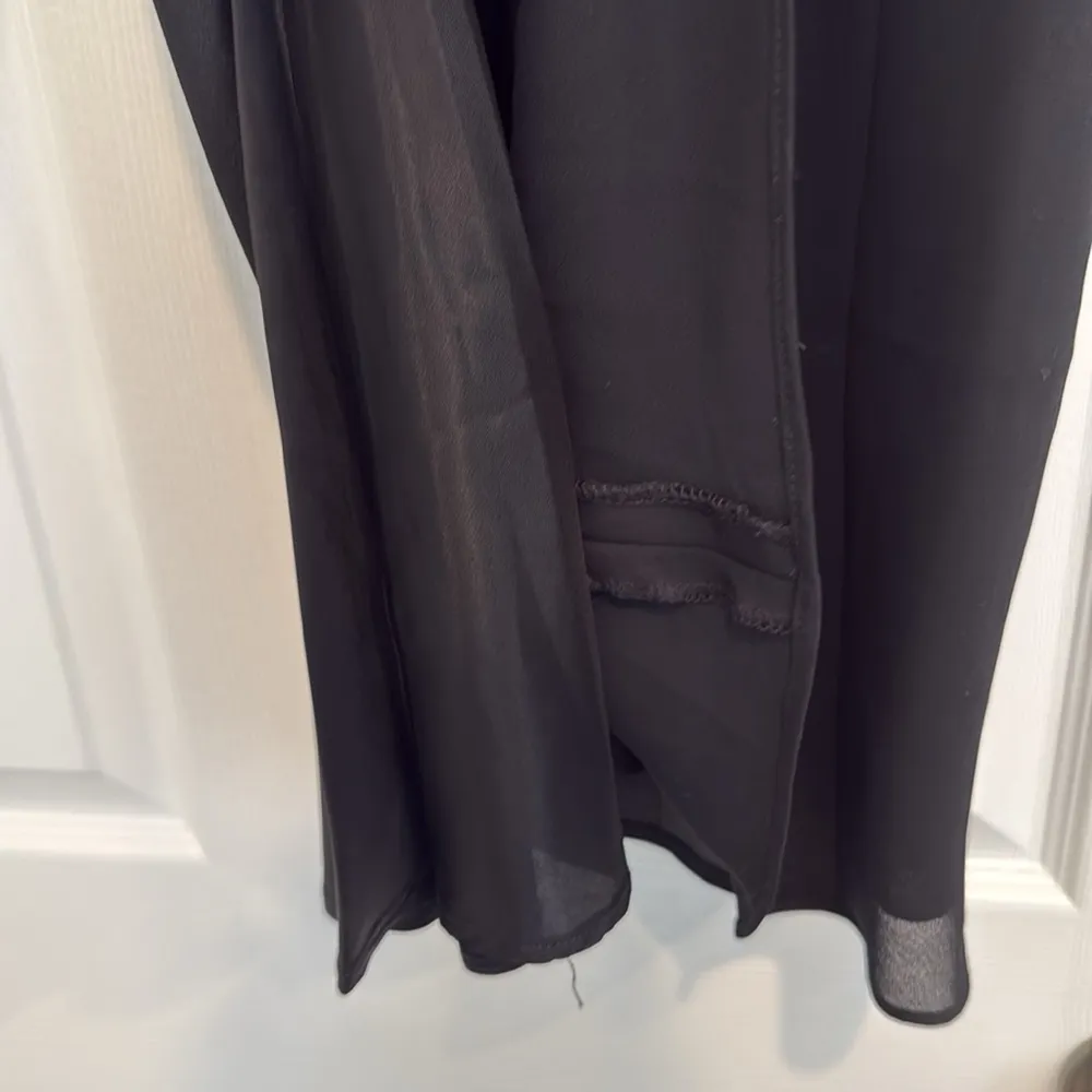 JESSICA MCCLINTOCK GUNNE SAX Vintage 90s Black Chiffon Dress Rhinestone Straps - Image 8