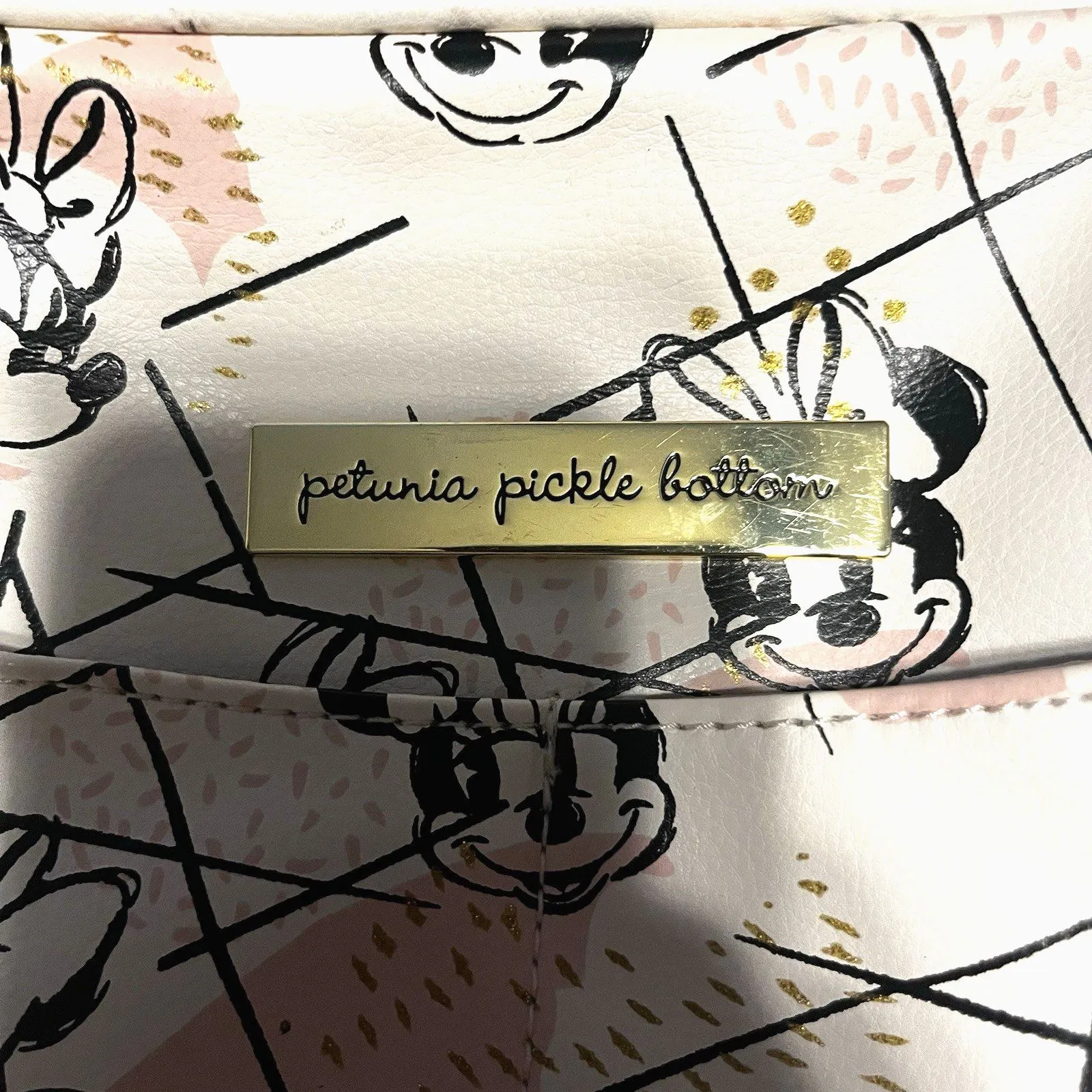 Petunia Pickle Bottom Disney Companion Diaper Clutch In Shimmery Minnie Mouse Gold - Image 2