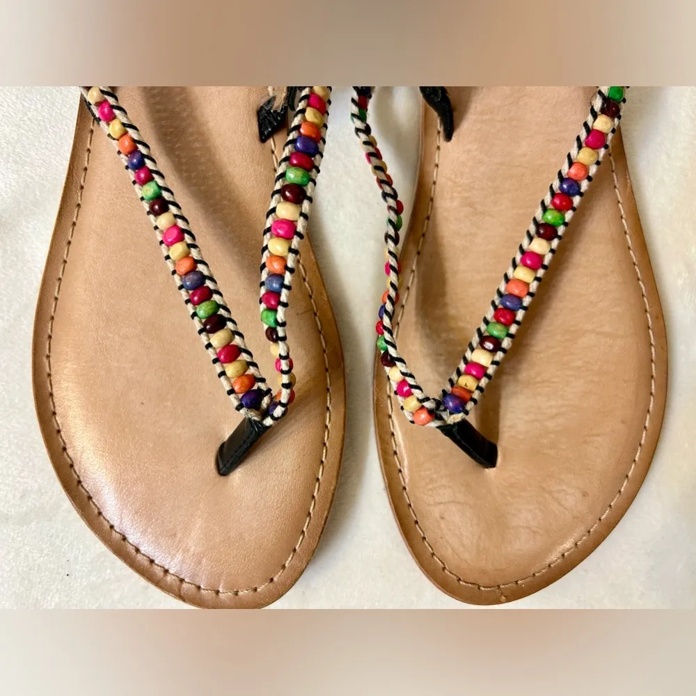 Coconuts by Matisse Multicolor Beaded Thong Sandals Size 8 - Image 2