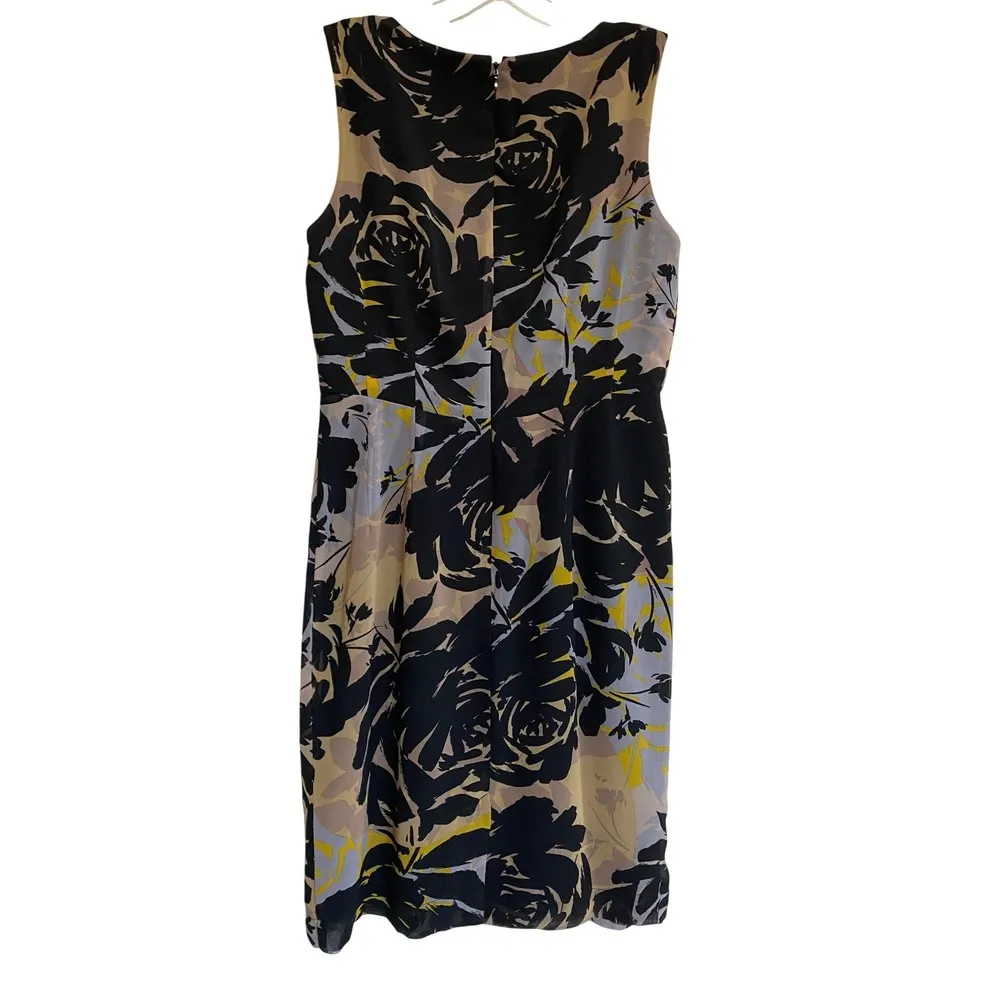Banana Republic Sleeveless Print Wrap Cool Neutral Dress Abstract Floral - EUC 4 - Image 2