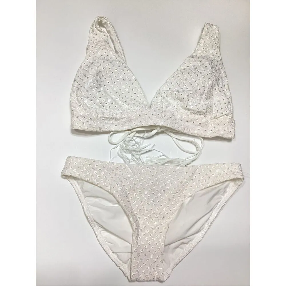 New. Pilyq white bikini set. S-bottom/D-cup top. Retails $149 - Image 11