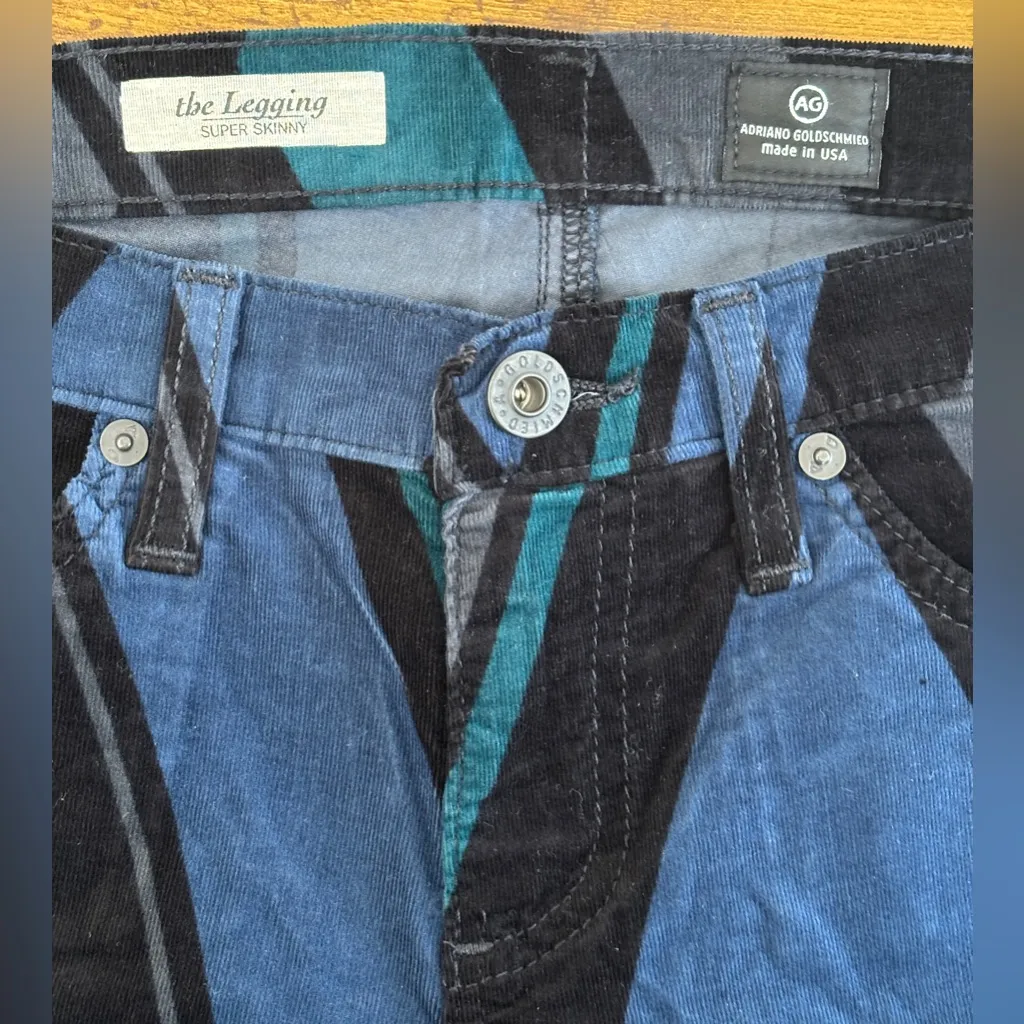 NWOT Ag Adriano Goldschmied Women's 27R Skinny Corduroy Pants in Blue and Black - Image 3