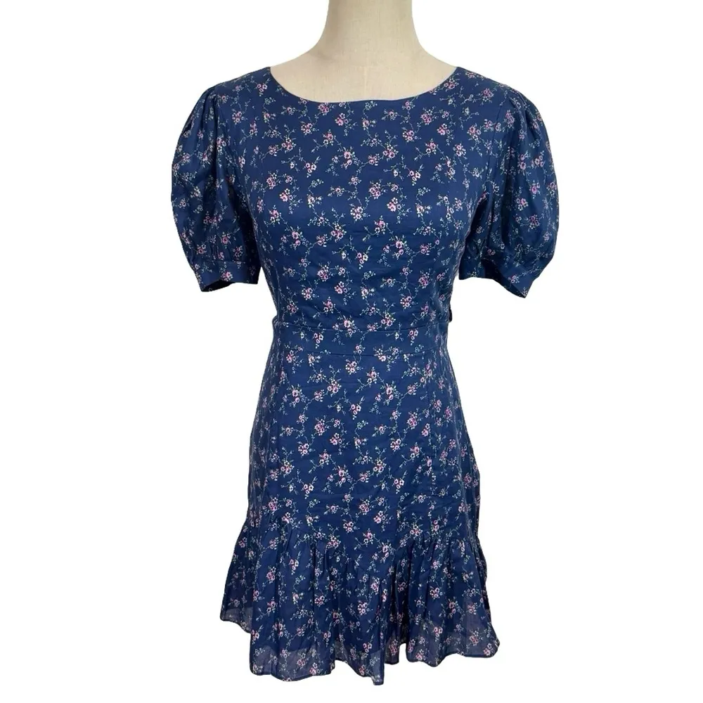 LoveShackFancy Lena Bow Mini Dress in Eventide Ditsy Floral Cottagecore - Image 6